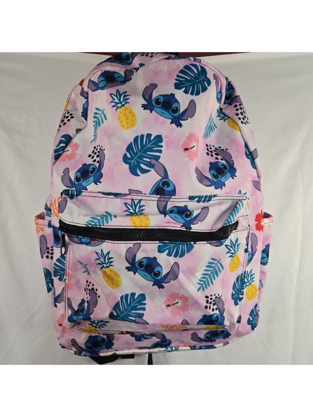 Bioworld Disney Lilo and Stitch Travel Backpack 15" Inch Bag Floral Pink New